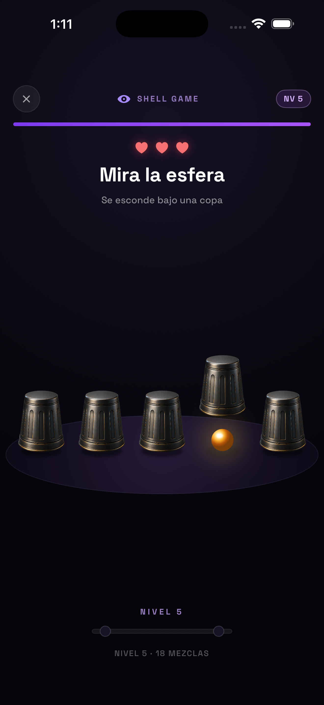 Minijuego de atención de REWRD